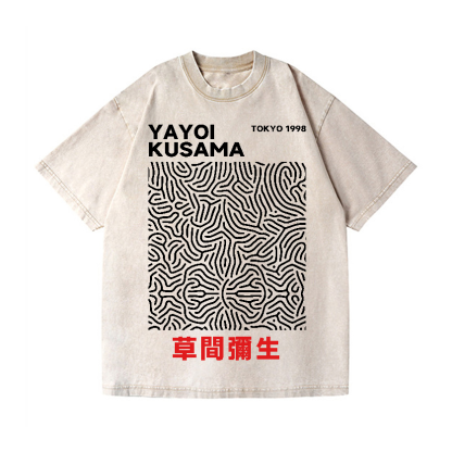 Yayoi Kusama Vintage Wash Japanese Design T-Shirt
