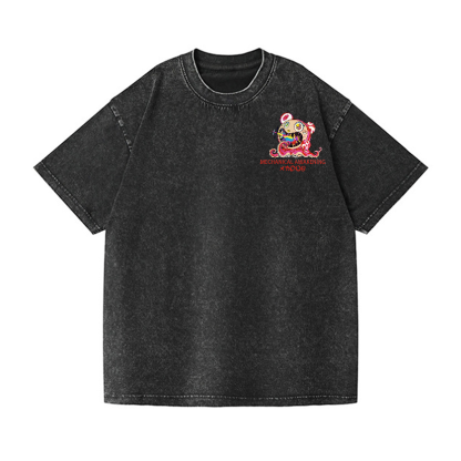 TM Sunflower Octopus Tokyo Japan Vintage Wash Japanese Design Back Art T-Shirt