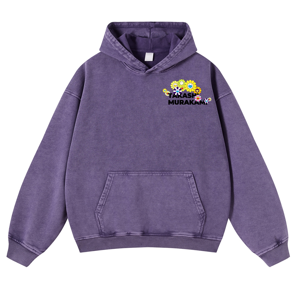 TM Flower Vintage Washed Cotton Back Art Hoodie