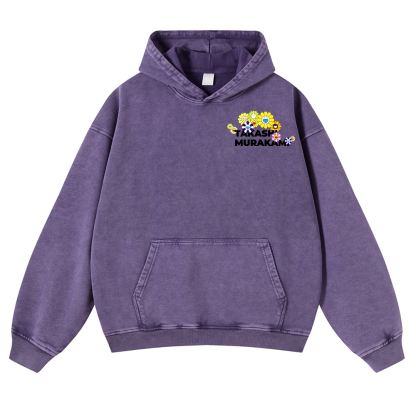 TM Flower Vintage Washed Cotton Back Art Hoodie
