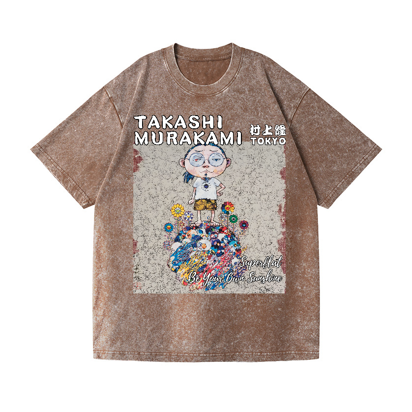 Flower TM Vintage Wash Japanese Design T-Shirt