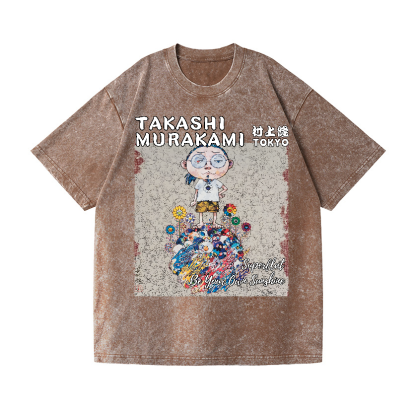 Flower TM Vintage Wash Japanese Design T-Shirt