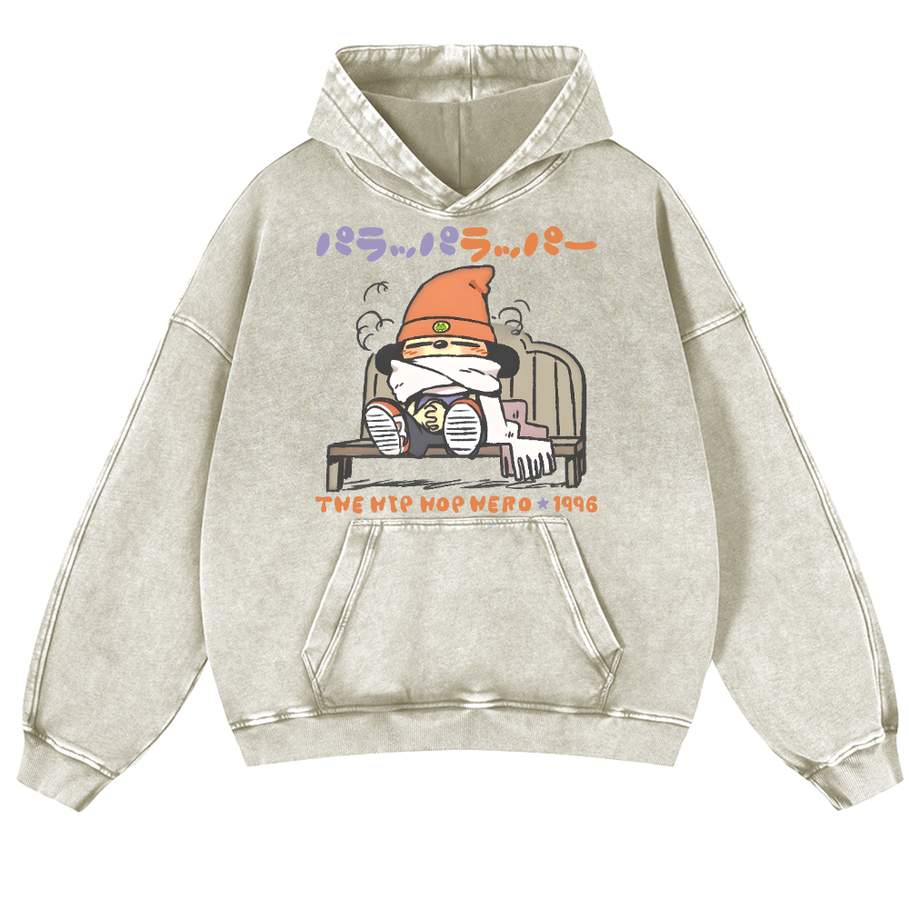 PaRappa the Rapper Vintage Washed Thick Cotton Hoodie