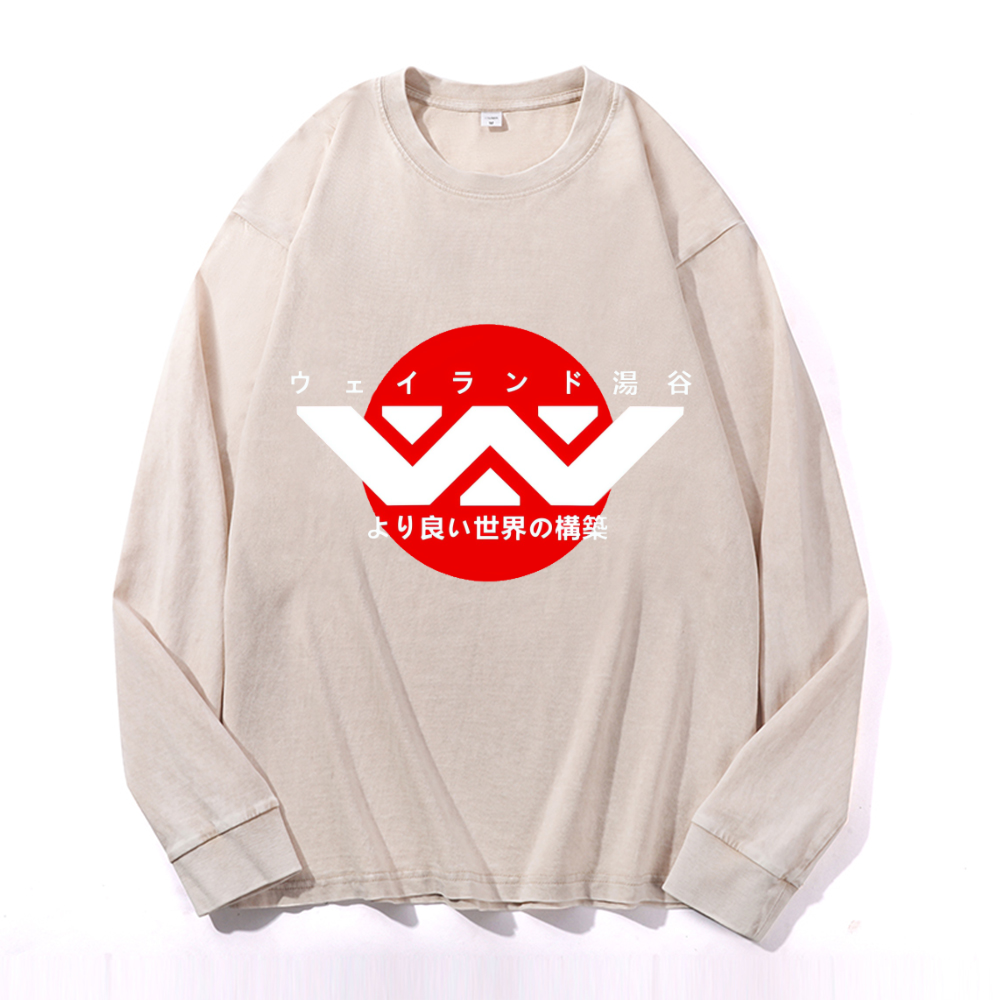 Alien Weyland Yutani Vintage Cotton Wash Crewneck Sweatshirt