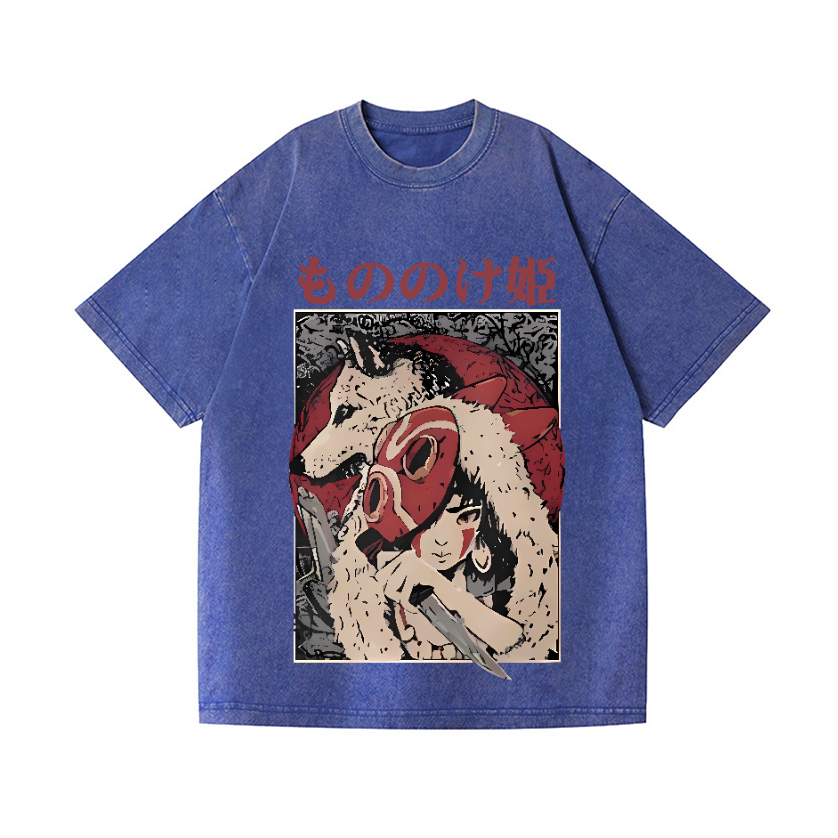 Ghibli Princess Mononoke Vintage Wash Japanese Design T-Shirt
