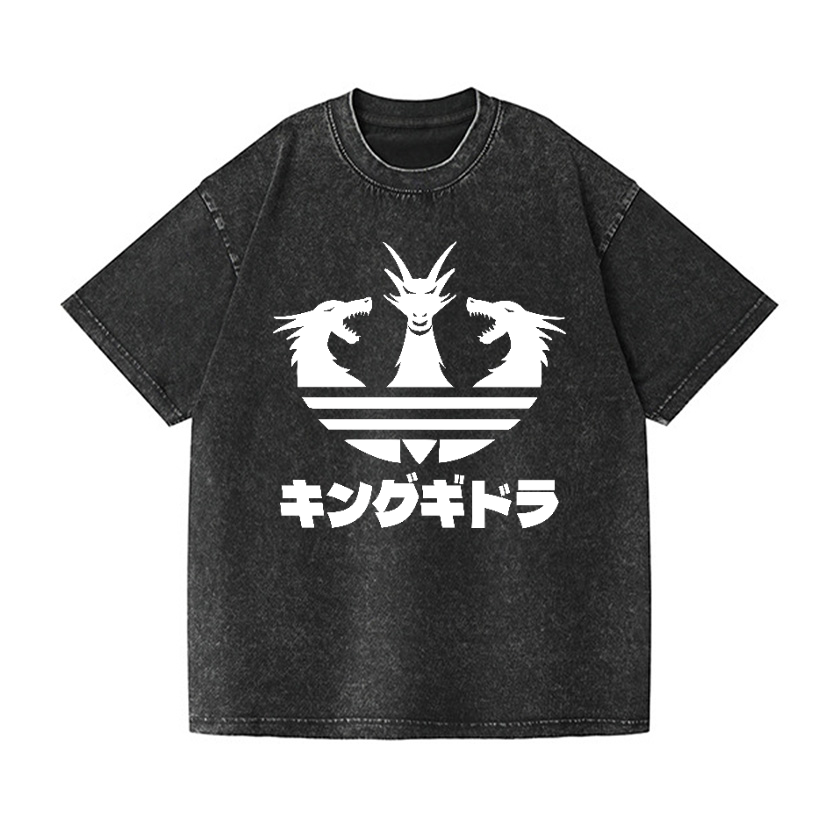 King Ghidorah Kaiju Vintage Wash Japanese Design T-Shirt