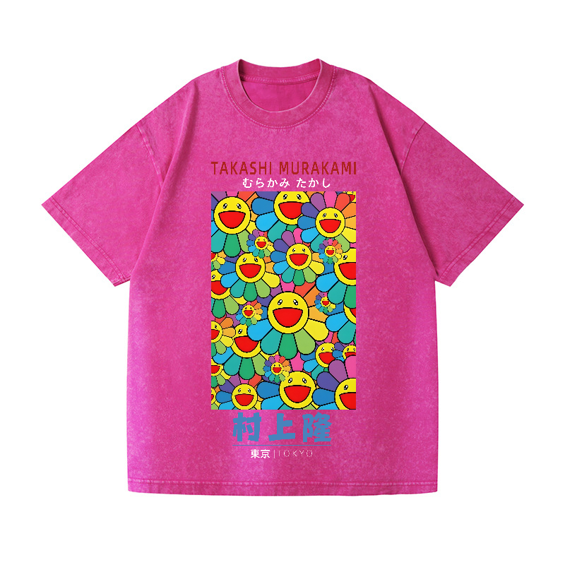 Flower TM Vintage Wash Japanese Design T-Shirt