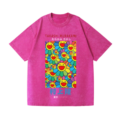 Flower TM Vintage Wash Japanese Design T-Shirt