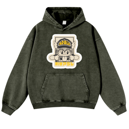 Arale Vintage Washed Thick Cotton Hoodie