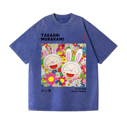 TM Sunflower Rabbit Vintage Wash Japanese Design T-Shirt