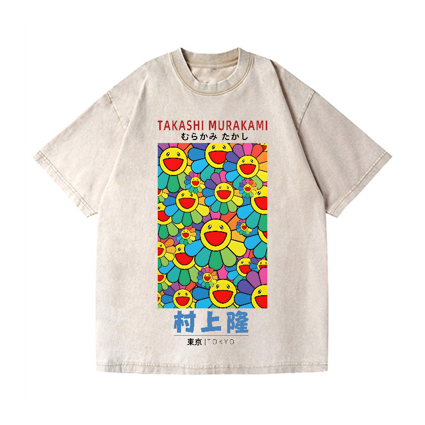 Flower TM Vintage Wash Japanese Design T-Shirt