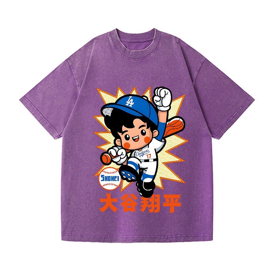 Dodgers Baseball Shohei Vintage Wash Japanese Design T-Shirt