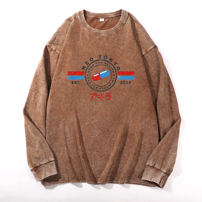 Akira Vintage Cotton Wash Crewneck Sweatshirt