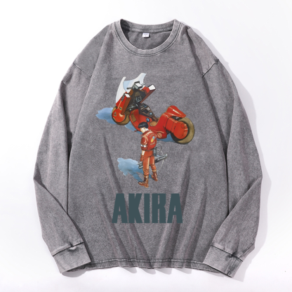 Akira Vintage Cotton Wash Crewneck Sweatshirt