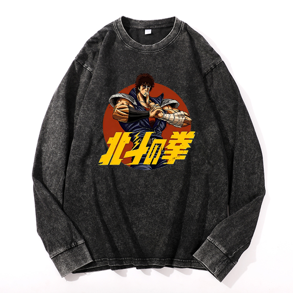 Fist of the North Star Vintage Cotton Wash Crewneck Sweatshirt