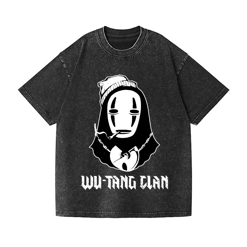 Ghibli No Face Wu Tang Clan Vintage Wash Japanese Design T-Shirt