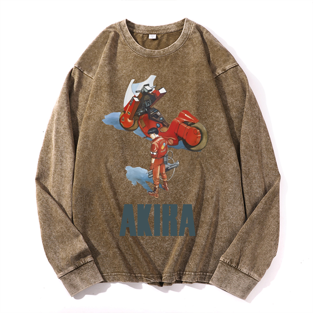Akira Vintage Cotton Wash Crewneck Sweatshirt