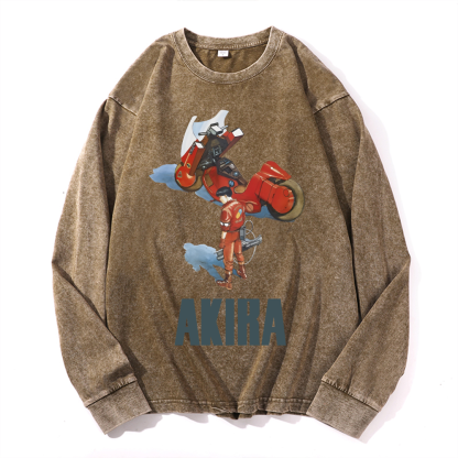 Akira Vintage Cotton Wash Crewneck Sweatshirt
