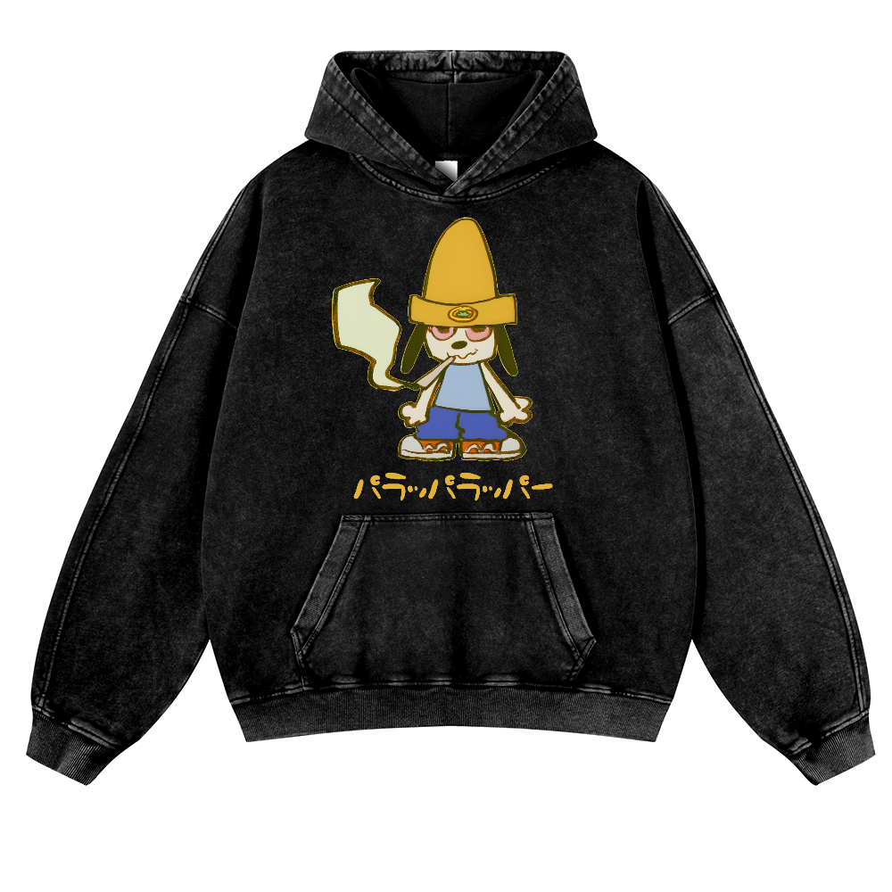 PaRappa the Rapper Vintage Washed Thick Cotton Hoodie