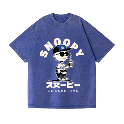 Dodgers Snoopy Vintage Wash Japanese Design T-Shirt