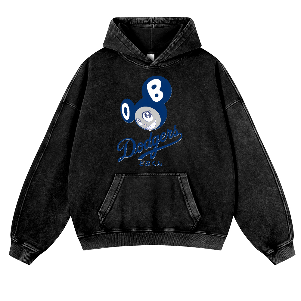 Dodgers Japan Sunflower TM Vintage Washed Thick Cotton Hoodie