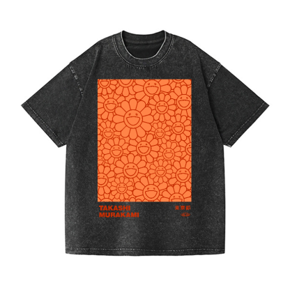 Flower TM Vintage Wash Japanese Design T-Shirt