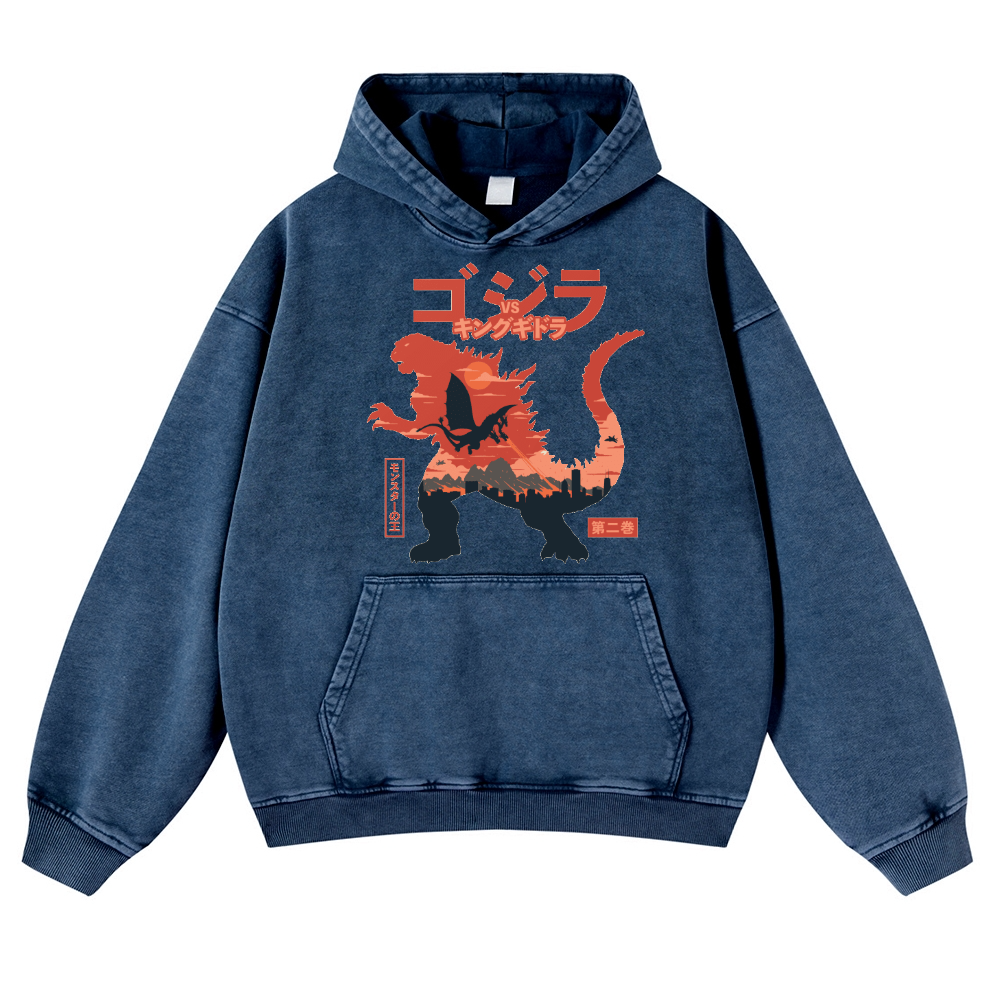 Kaiju Vintage Washed Thick Cotton Hoodie
