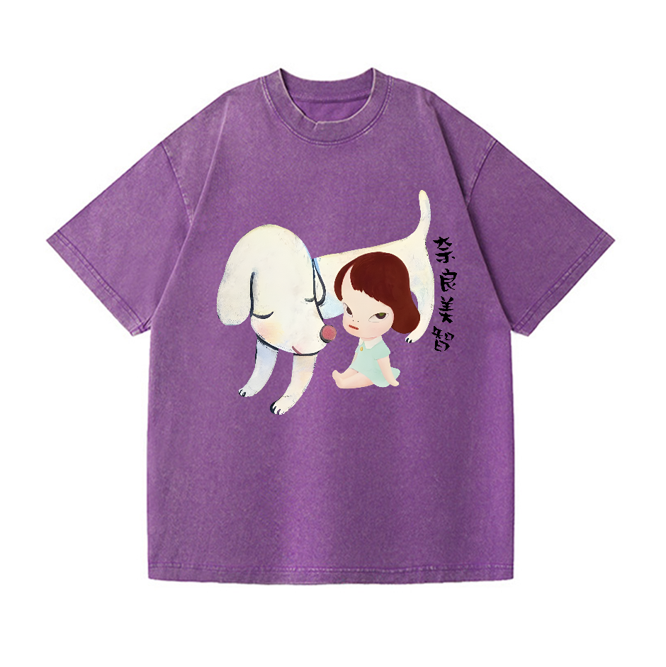 Yoshitomo Nara Vintage Wash Japanese Design T-Shirt
