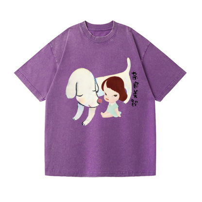 Yoshitomo Nara Vintage Wash Japanese Design T-Shirt