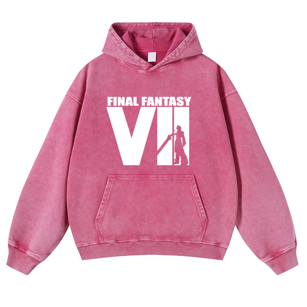 Final Fantasy Vintage Washed Thick Cotton Hoodie
