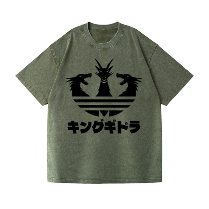 King Ghidorah Kaiju Vintage Wash Japanese Design T-Shirt