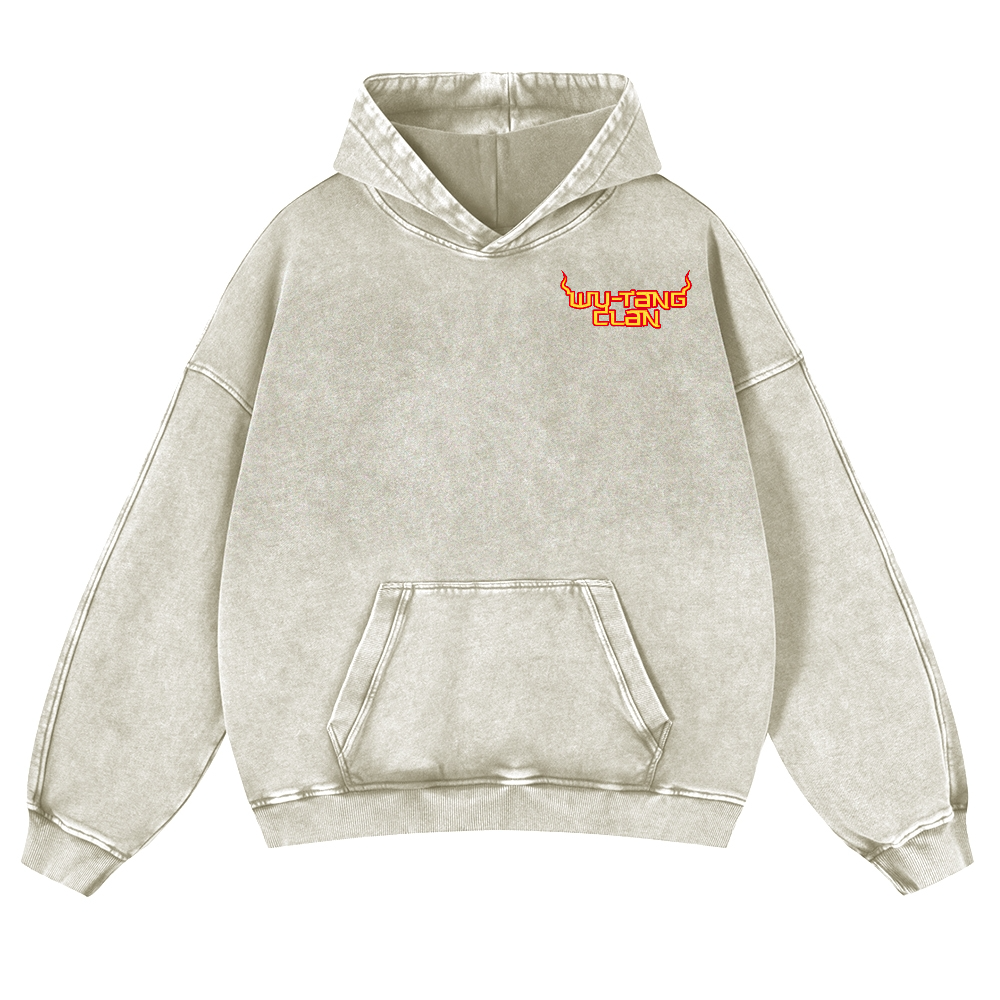 Wu Tang Clan Vintage Washed Cotton Back Art Hoodie