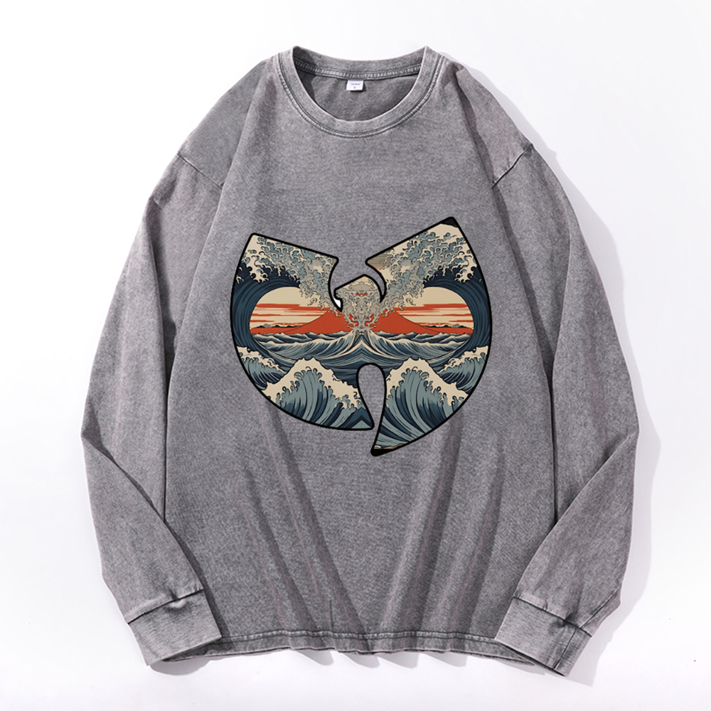 Wu Tang Vintage Cotton Wash Crewneck Sweatshirt