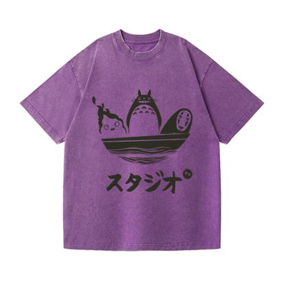 Ghibli Vintage Wash Japanese Design T-Shirt