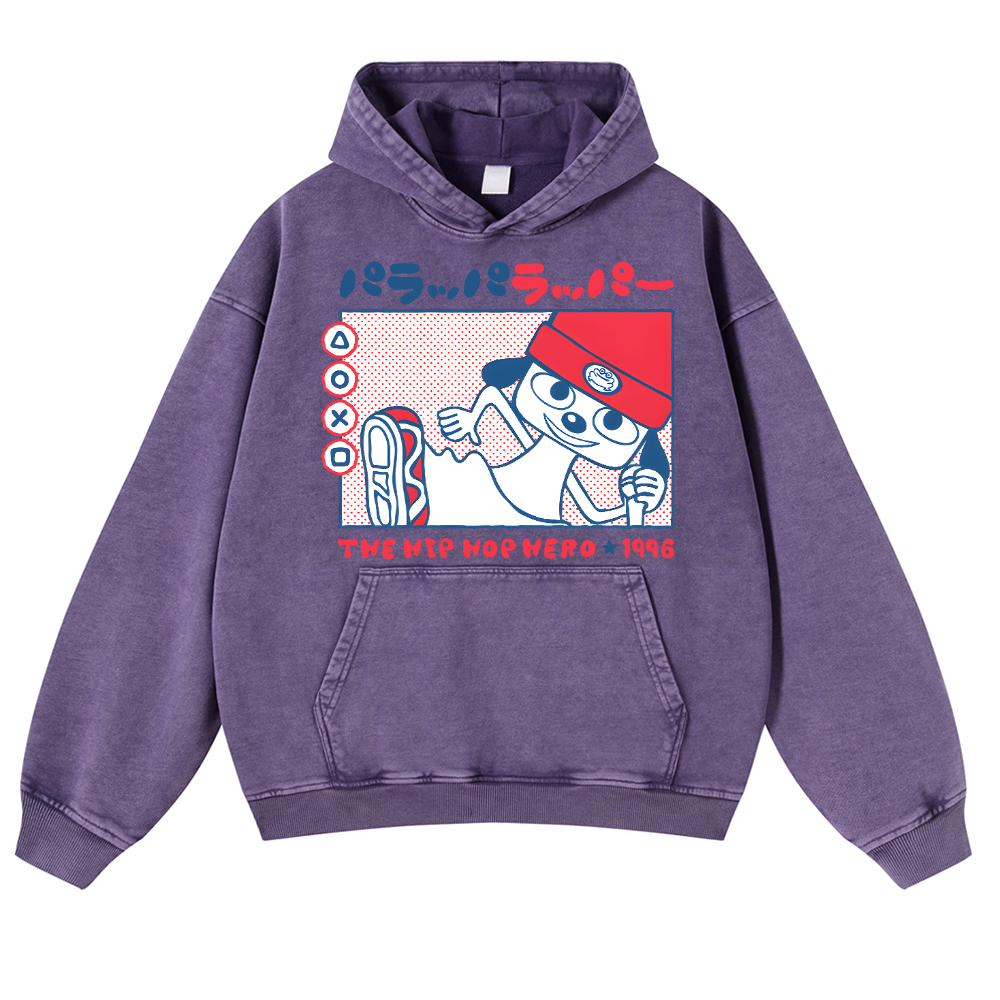 PaRappa the Rapper Vintage Washed Thick Cotton Hoodie