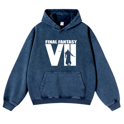 Final Fantasy Vintage Washed Thick Cotton Hoodie