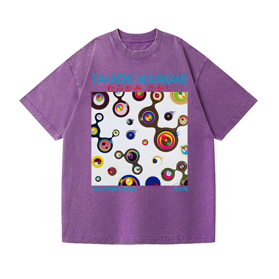 Jellyfish Eyes TM Vintage Wash Japanese Design T-Shirt