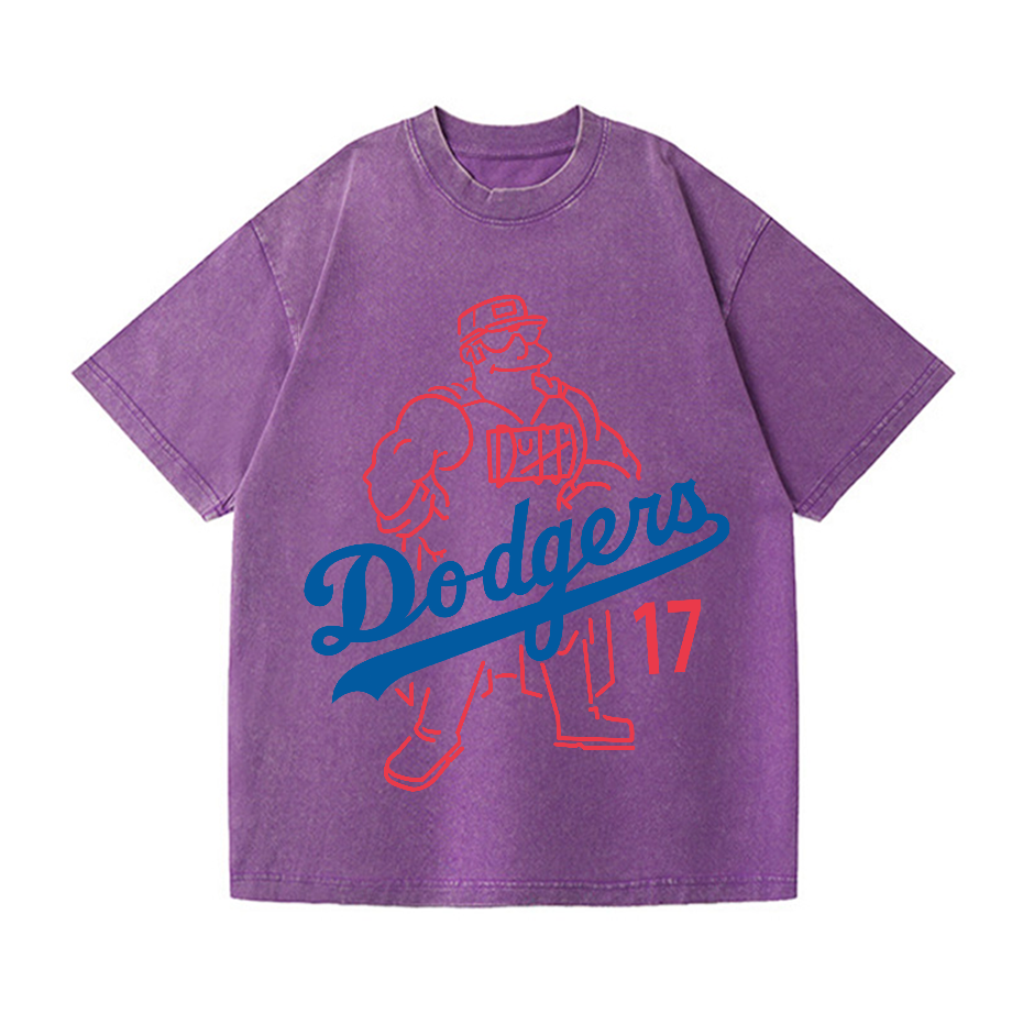 Duffman Dodgers Baseball Vintage Wash Japanese Design T-Shirt