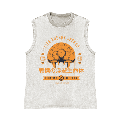 Metroid Pure Cotton Wash-Dyed Sleeveless Tank Top