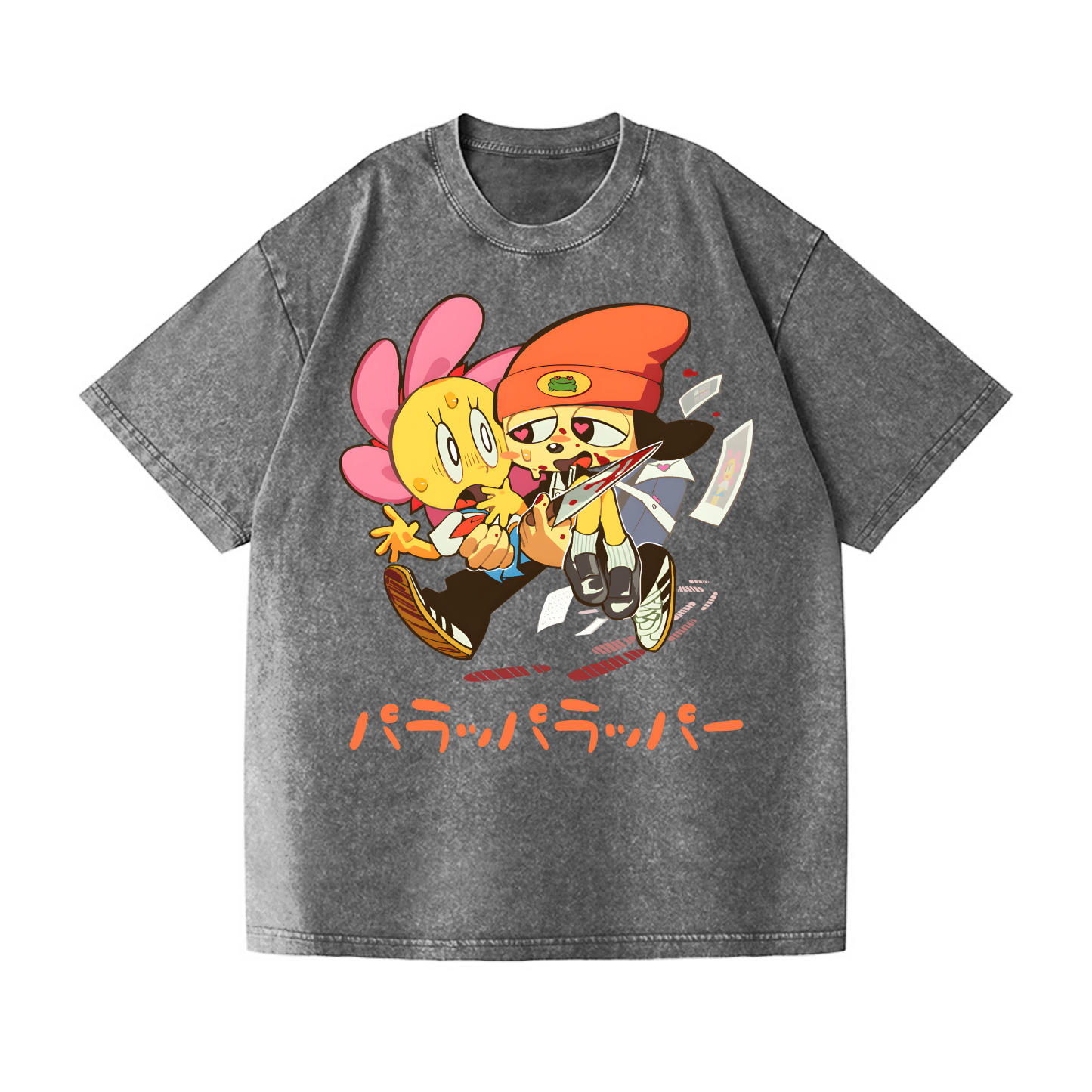 PaRappa the Rapper Vintage Wash Japanese Design T-Shirt