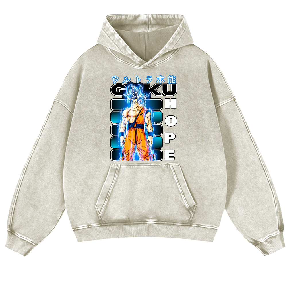 DB Son Goku Vintage Washed Thick Cotton Hoodie