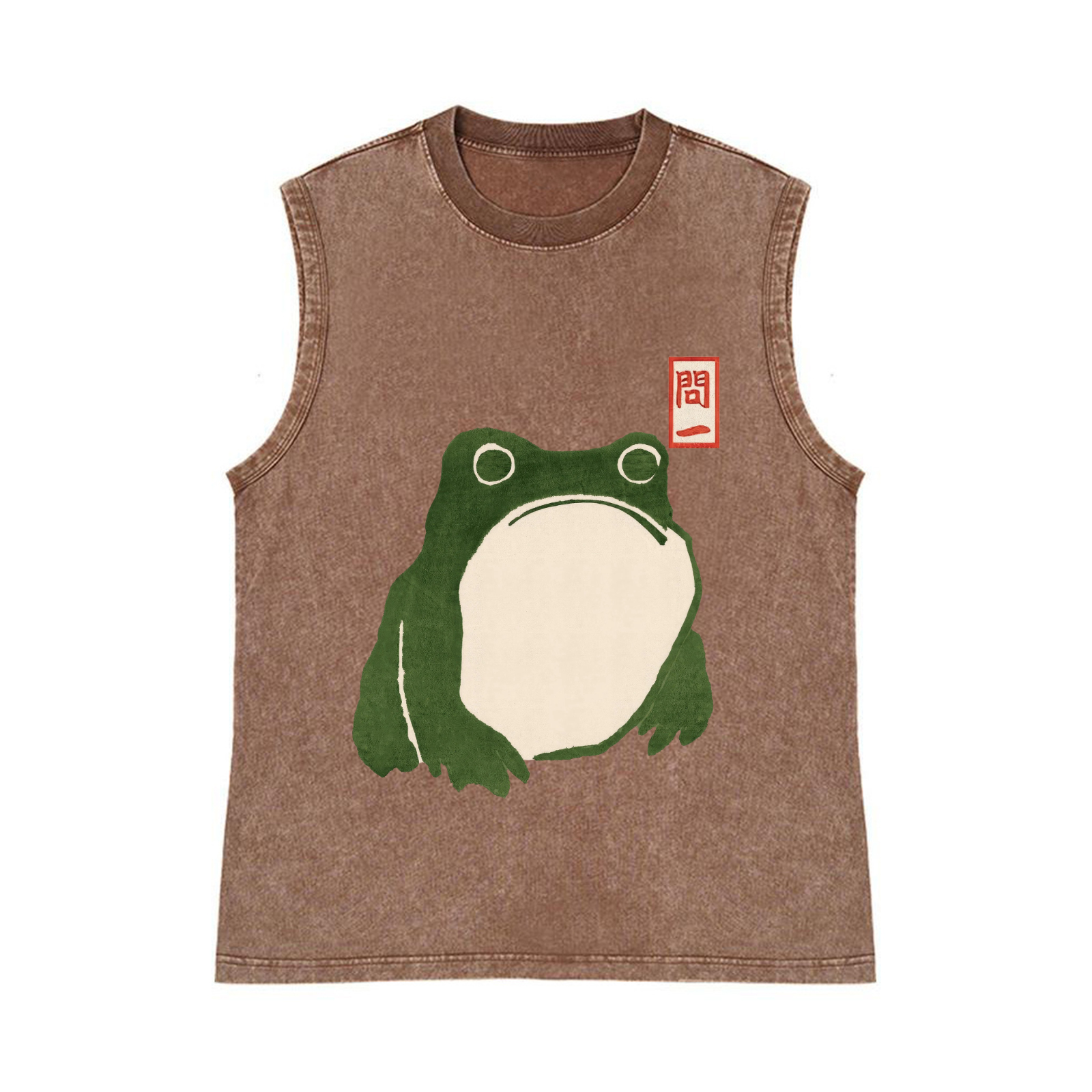 Matsumoto Hoji Frog Pure Cotton Wash-Dyed Sleeveless Tank Top