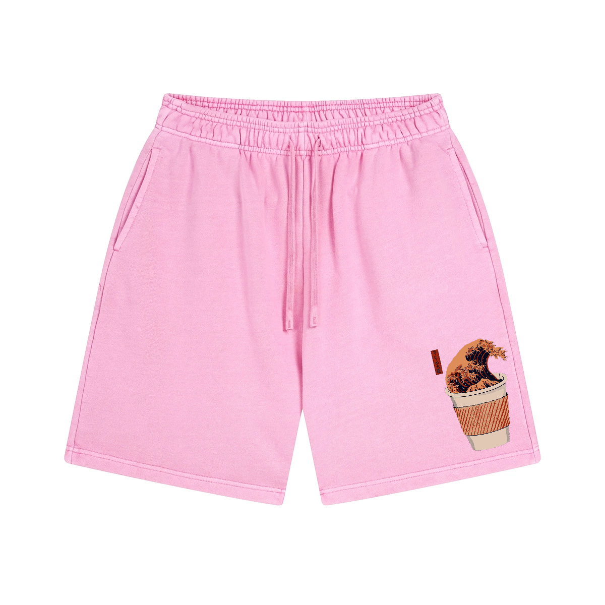 Katsushika Hokusai Wave Vintage Washed Cotton Shorts