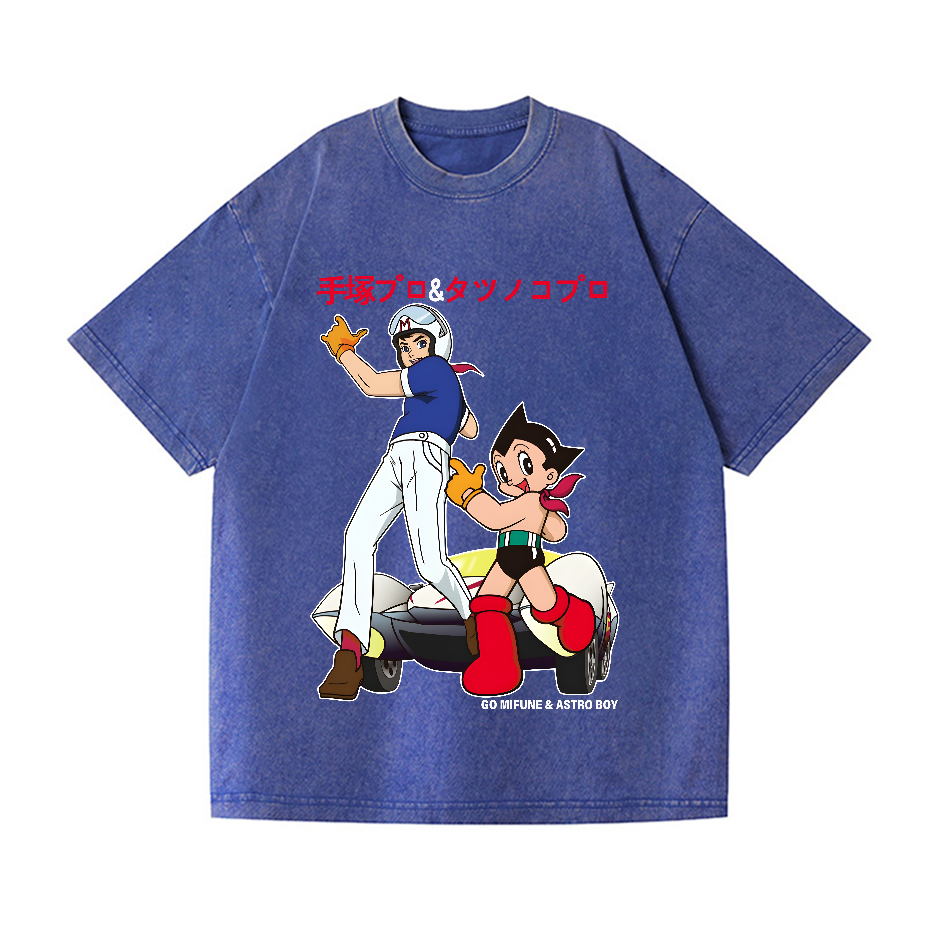 Speed Racer Astro Boy Vintage Wash Japanese Design T-Shirt