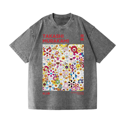 Takashi Murakami Flower Vintage Wash Japanese Design T-Shirt
