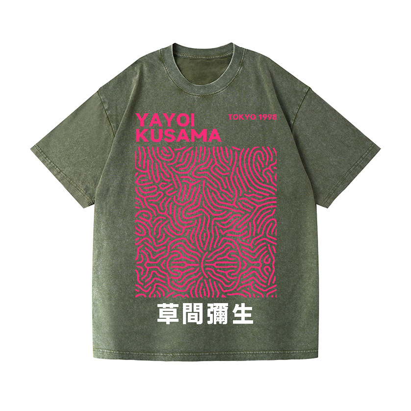 Yayoi Kusama Vintage Wash Japanese Design T-Shirt