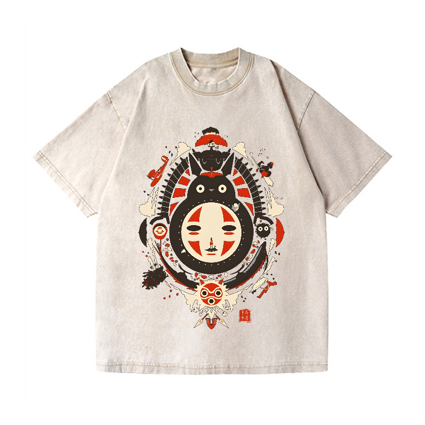 Ghibli Totoro No Face Kaonashi Vintage Wash Japanese Design T-Shirt