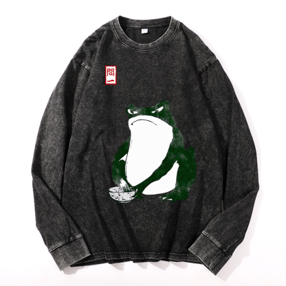 Matsumoto Hoji Frog Vintage Cotton Wash Crewneck Sweatshirt