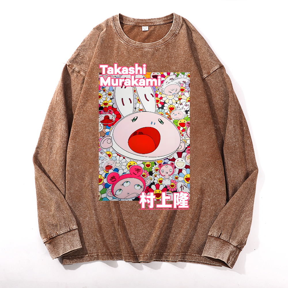 Sunflower Rabbit TM Vintage Cotton Wash Crewneck Sweatshirt