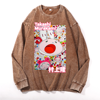 Sunflower Rabbit TM Vintage Cotton Wash Crewneck Sweatshirt